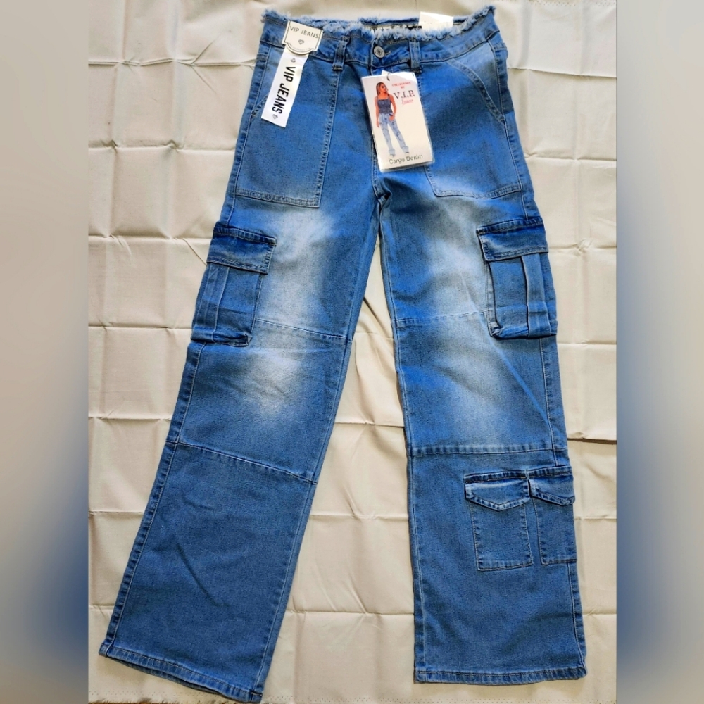 Blue cargo denim